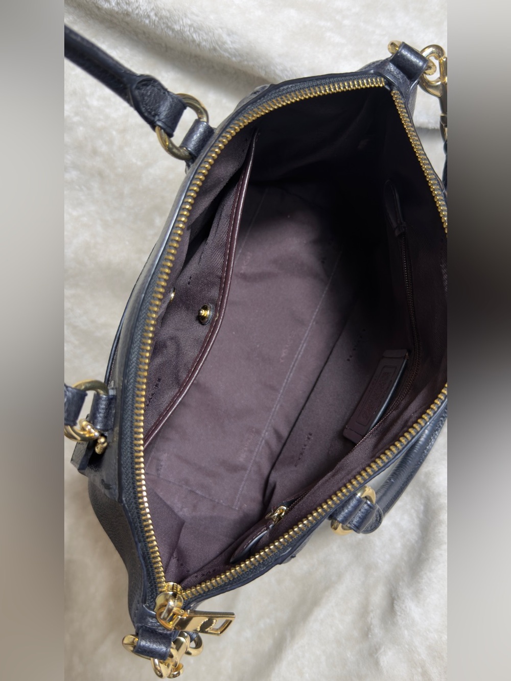 COACH Black Elise Satchel Pebbled Leather Crossbody Shoulder Bag Gold Hardware 7 - Picture 5 of 16